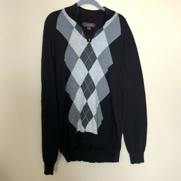 Tasso Elba Men’s Polo Grey and Black - Large - Picture 2 of 3